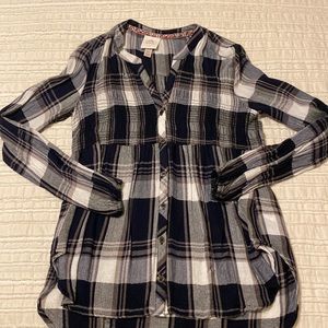 Knox Rose Navy Plaid Flannel